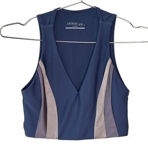 SOUL Cycle Lanston Sport Long Line Sports Bra Crop Top Stripe Colorblock